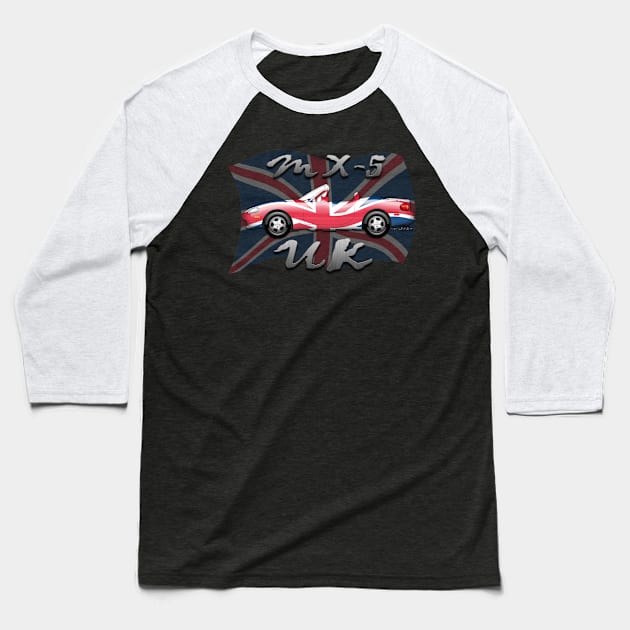 Miata MX-5 UK NB MK2 Baseball T-Shirt by CoolCarVideos